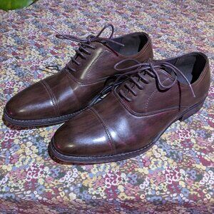 Nine West men's size 9 brown hansel cap toe oxfords dress shoes